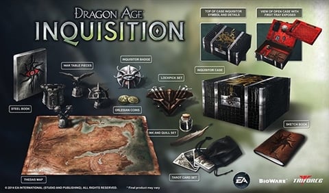 Dragon Age: Inquisition C.E w/Lockpick, War, Card & Ink Sets, Coins, Badge